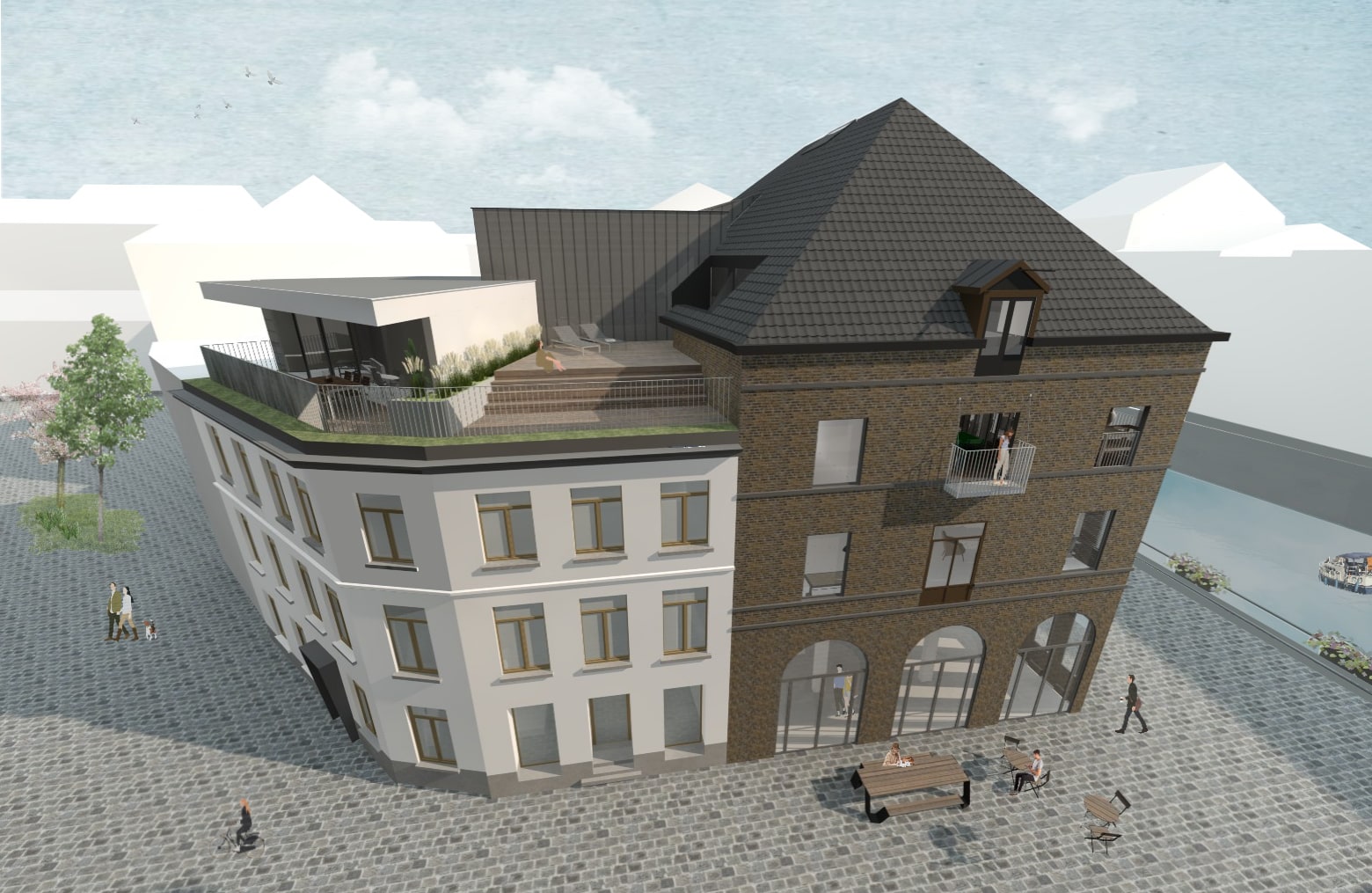 Renovatie meergezinswoning met penthouse in centrum Gent